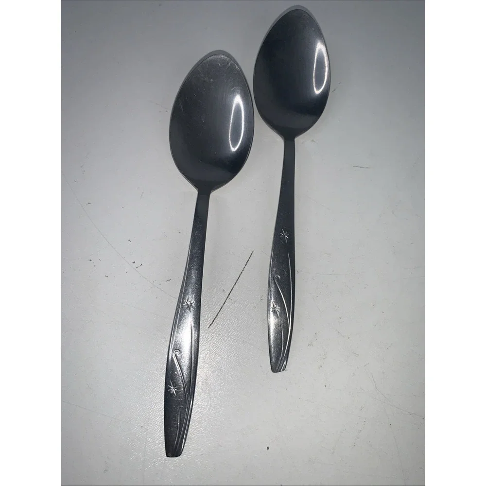 Hong Kong Stainless Atomic 2 Star Design Tea Spoons 2